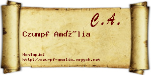 Czumpf Amália névjegykártya